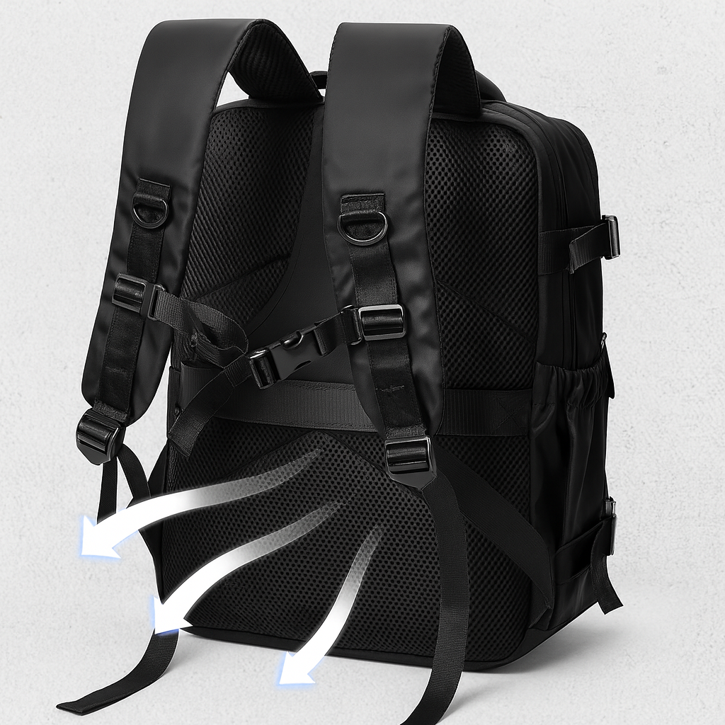 Erweiterbare Reisetasche 35L – Wasserdicht, Laptopfach & Handgepäck geeignet