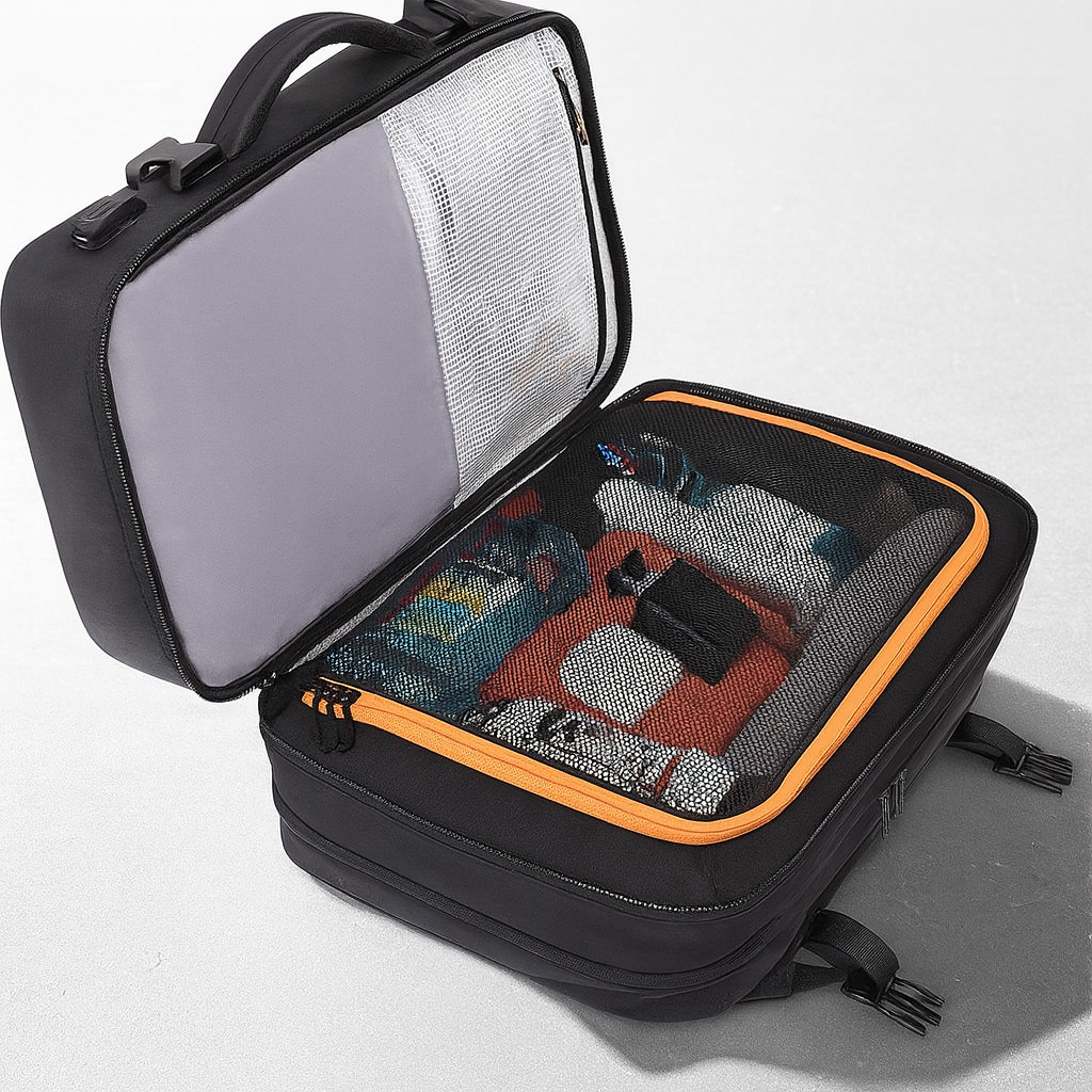 Erweiterbare Reisetasche 35L – Wasserdicht, Laptopfach & Handgepäck geeignet