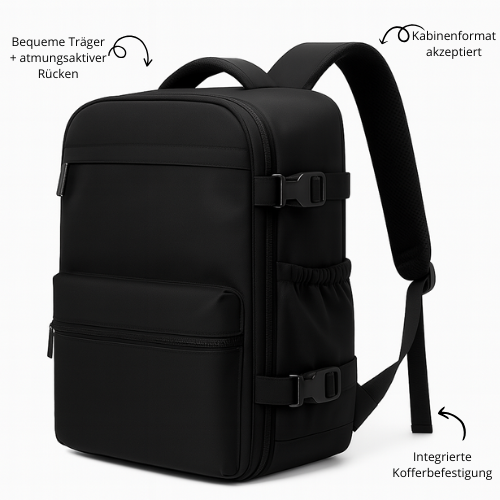Erweiterbare Reisetasche 35L – Wasserdicht, Laptopfach & Handgepäck geeignet